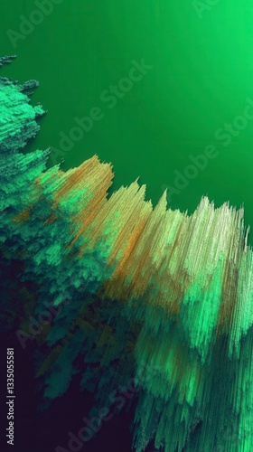 Stunning Abstract Digital Art with Vibrant Green Hues