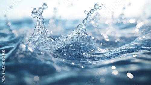 Stunning Water Splash in the Sunlight: A Captivating Water Feature