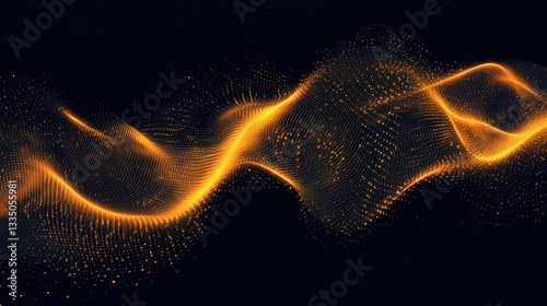 Golden Abstract Wave: A Stunning Digital Art Piece