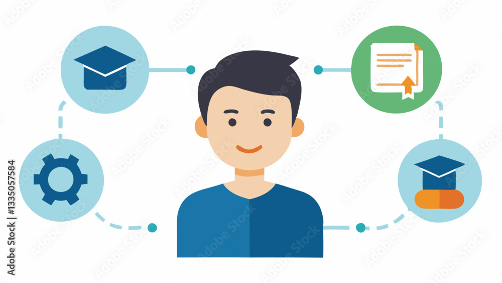 Skill Development An infographic showing a students skill growth over time with AI highlighting achievements and suggesting new skills to learn based on previous studies. Skill Development An infographic showing a students skill growth over time with AI highlighting achievements and suggesting new skills to learn based on previous studies.