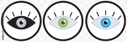 Eye icon set. See and unsee symbol. Show password. Vector illustration. eye icon vector. EPS 10.