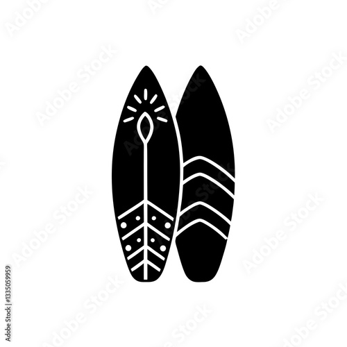 creative details Surfboard Icon vector illustration