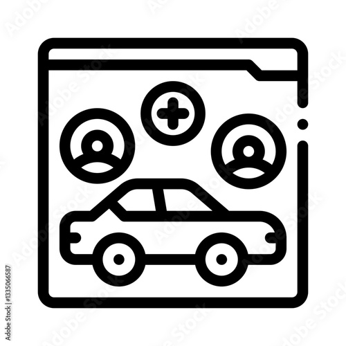 ride sharing app line icon