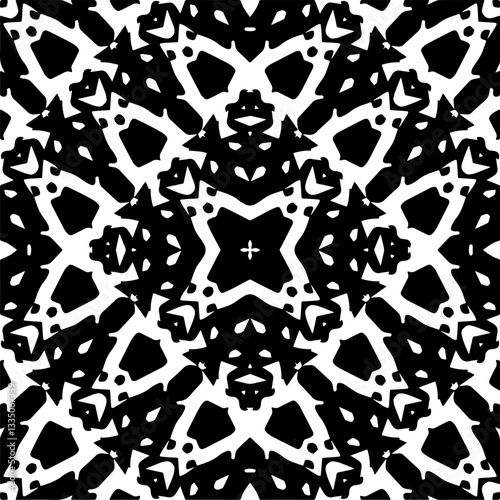 Black pattern, Abstract texture for fabric print, card, table cloth, furniture, banner, cover, invitation, decoration, wrapping. Repetition pattern.