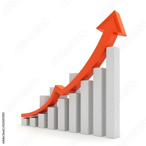 Free Download Business growth graph with rising red arrow on white background - GFXLoad