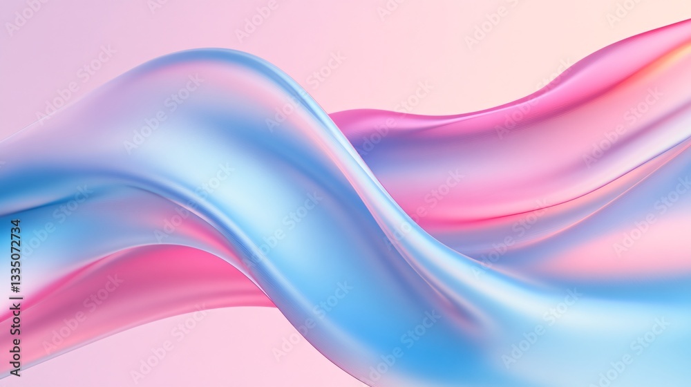 Fototapeta premium Flowing abstract waves, soft pastel colors blending in smooth curves, perfect for backgrounds or creative designs.