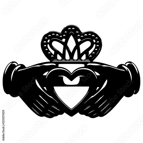 Claddagh Ring icon illustration.