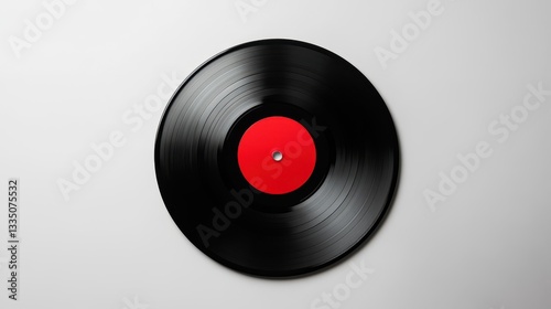 Minimalist Retro Vinyl Record on Isolated Background