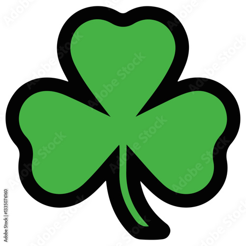 St. Patrick green clover vector icon