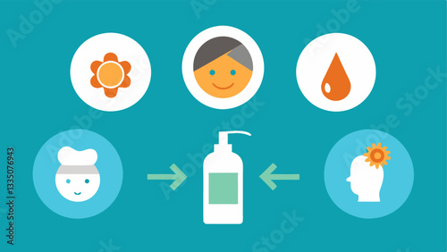 PostTreatment Care Icons depicting posttreatment care steps like sunscreen application hydration and gentle cleansing to maintain results.