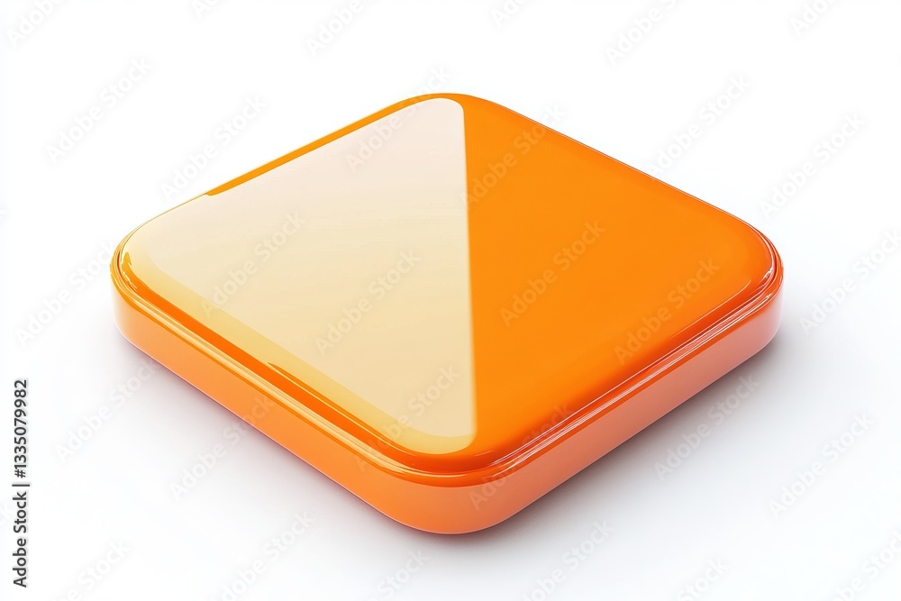 Glossy Orange Square Button Digital Element Modern Interface Design App Icon Shiny Realistic 3D Render Abstract Background Technology Web Graphic User Glossy Orange Square Button Digital Element Modern Interface Design App Icon Shiny Realistic 3D Render Abstract Background Technology Web Graphic User
