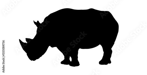 silhouette of an African rhinoceros - vector illustration







