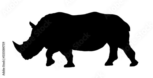 silhouette of an African rhinoceros - vector illustration







