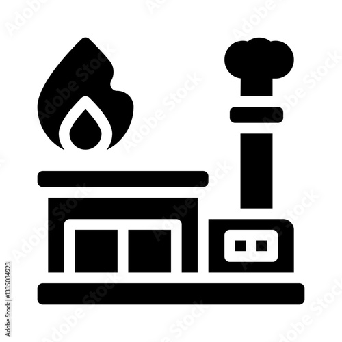 incineration glyph icon