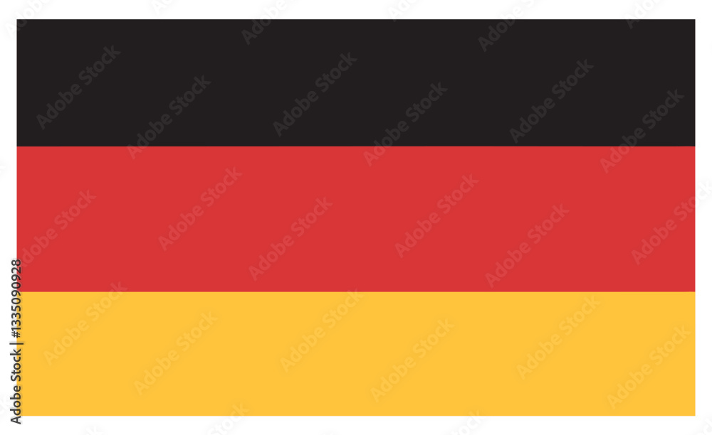 Vector Illustration of the Flag of Germany Featuring Horizontal Stripes of Black, Red, and Yellow, Representing German National Identity and Pride Vector Illustration of the Flag of Germany Featuring Horizontal Stripes of Black, Red, and Yellow, Representing German National Identity and Pride