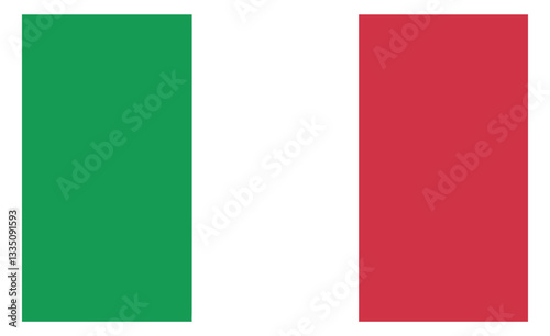 Vector Illustration of the Flag of Italy Featuring Green, White, and Red Vertical Stripes, Representing Italian National Pride and Heritage