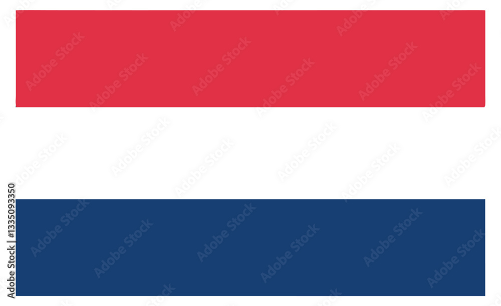 Vector Illustration of the Flag of the Netherlands Featuring Three Horizontal Stripes in Red, White, and Blue, Representing Dutch National Identity Vector Illustration of the Flag of the Netherlands Featuring Three Horizontal Stripes in Red, White, and Blue, Representing Dutch National Identity