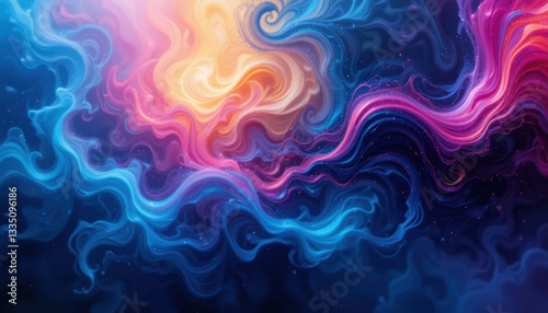 Abstract colorful swirls digital art vibrant environment artistic viewpoint dynamic concept
