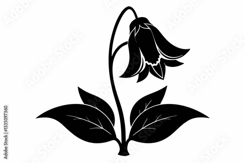 bellflower line art silhouette vector illustration