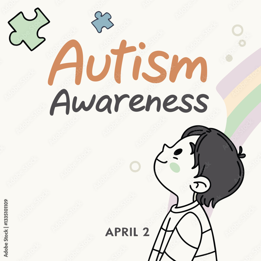 World Autism Awareness Day poster, April 2 Vector illustration World Autism Awareness Day poster, April 2 Vector illustration