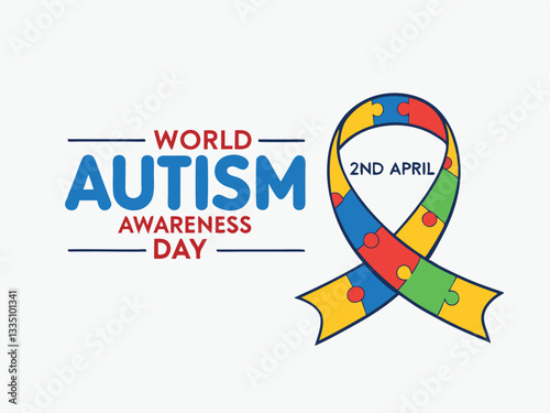 World Autism Awareness Day poster, April 2 Vector illustration