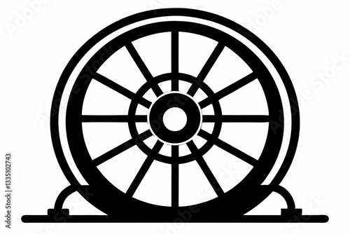 flywheel line art silhouette vector illustration