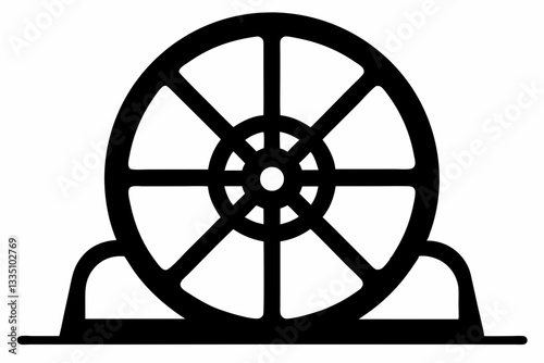 flywheel line art silhouette vector illustration