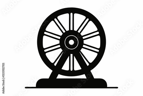 flywheel line art silhouette vector illustration