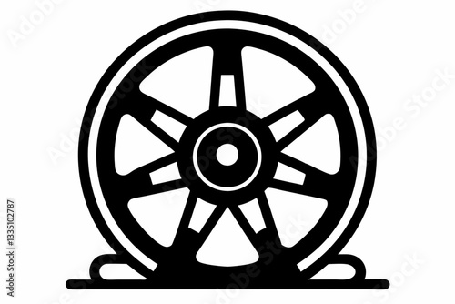 flywheel line art silhouette vector illustration