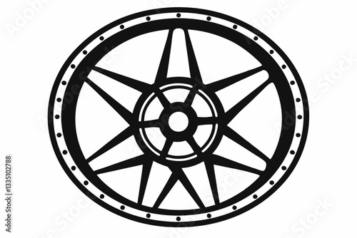 flywheel line art silhouette vector illustration