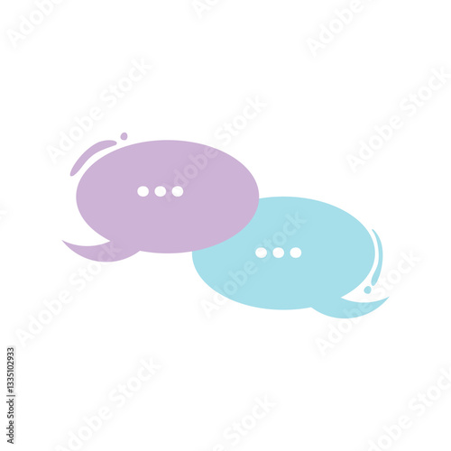 Bubble Speech Two Convertation. Balloon text comic illustration