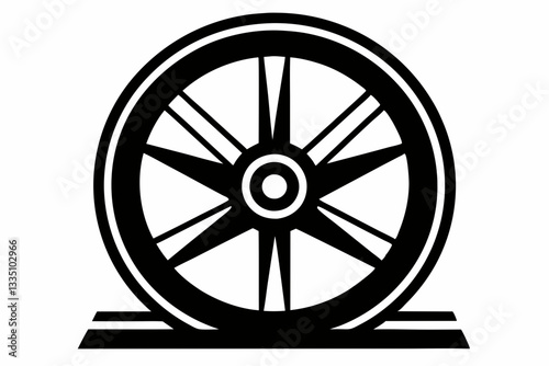 flywheel line art silhouette vector illustration