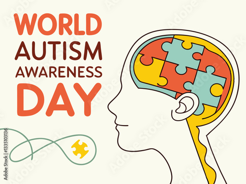 World Autism Awareness Day poster, April 2 Vector illustration