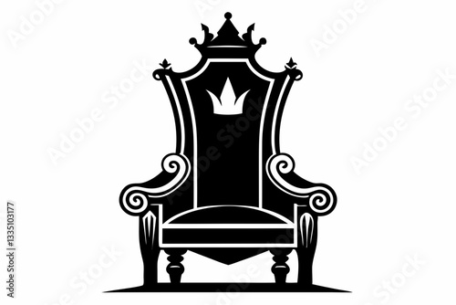  king chair line art silhouette vector illustration