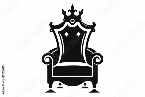  king chair line art silhouette vector illustration