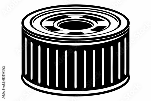 oil filter line art silhouette vector illustration