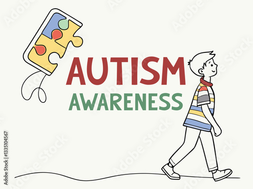 World Autism Awareness Day poster, April 2 Vector illustration