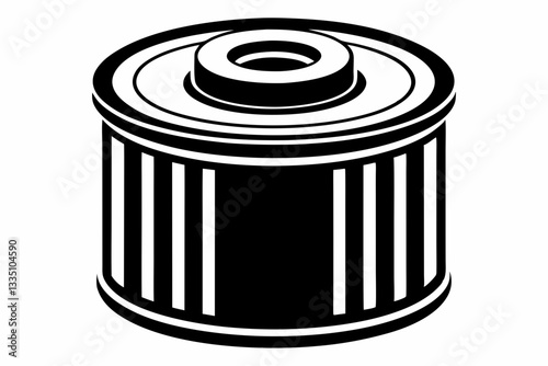 oil filter line art silhouette vector illustration