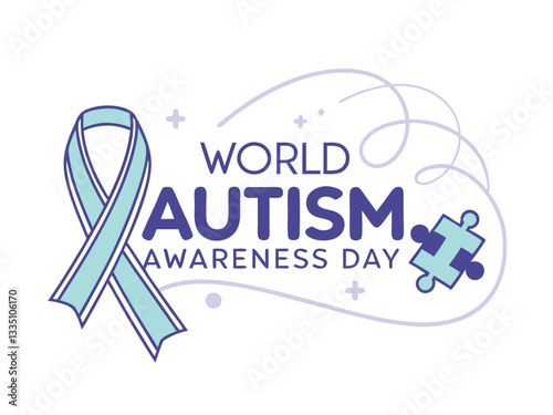 World Autism Awareness Day poster, April 2 Vector illustration