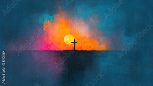 Faithful Abstract Painting of God and Religious Symbols AI