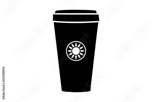 starbucks cup line art silhouette vector illustration