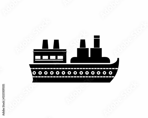 creative silhouette Tanker Ship Icon victor illustration 


