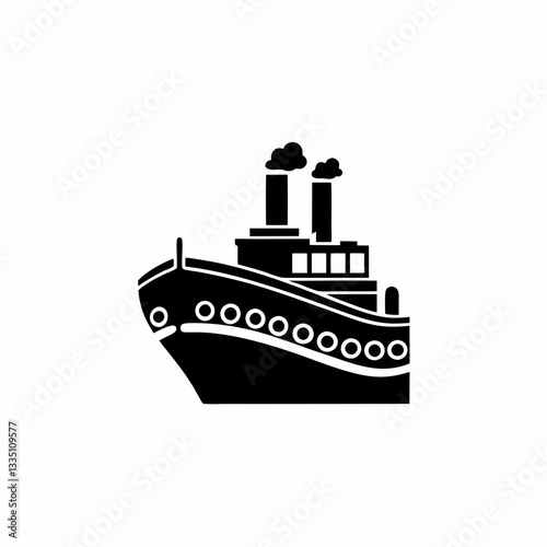 creative silhouette Tanker Ship Icon victor illustration 

