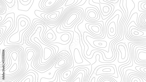 Geography landscape Topo contour map on white background, Topographic contour lines. Abstract topography contour map line and modern wavy map line design, geography map contour wave line white backgro