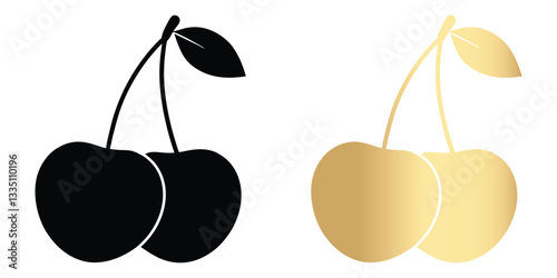 Silhouette Cherry Fruit Vector