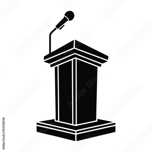 Podium Flat vector silhouette