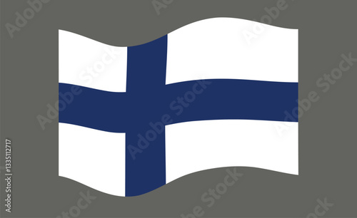 Flag of Finland. Finnish national symbol in official colors. Template icon. Abstract vector background.