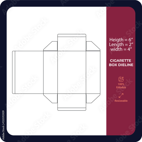 cigarette box dieline 100% edit able