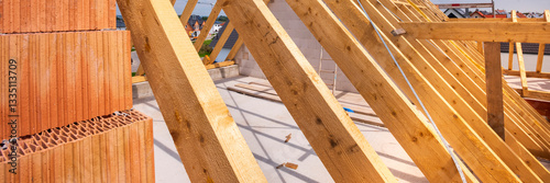 Obraz na płótnie Ein Neubau von einem Wohnhaus für Wohnungsbau w salonie