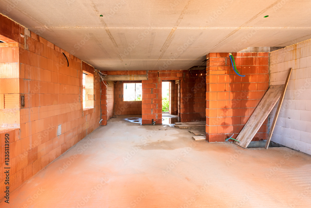 Ein Neubau von einem Wohnhaus für Wohnungsbau